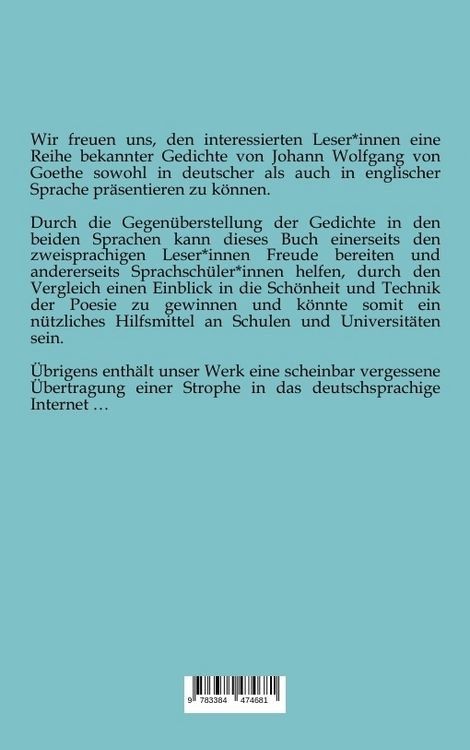 Produktbild: Johann Wolfgang von Goethe - Hier bin ich frei, hier darf ich's sein / Here am I free, here do I belong