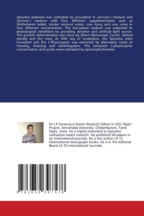Produktbild: Supplementations In Spirulina Platensis Cultivation