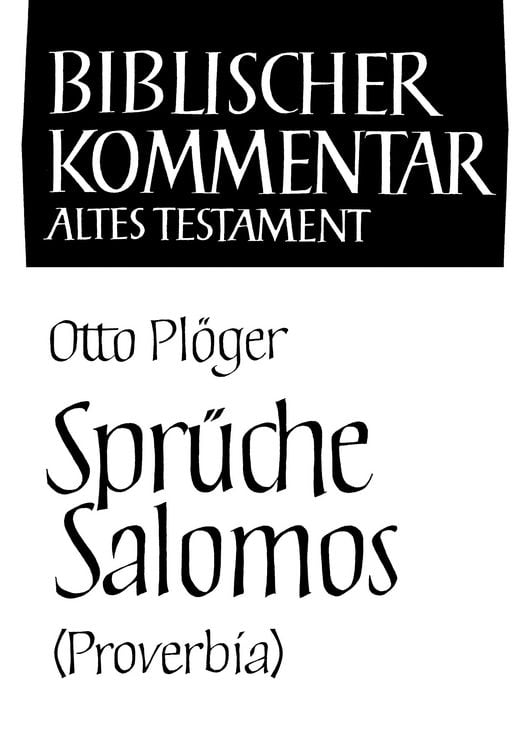 Produktbild: Spr&uuml;che Salomos (Proverbia)