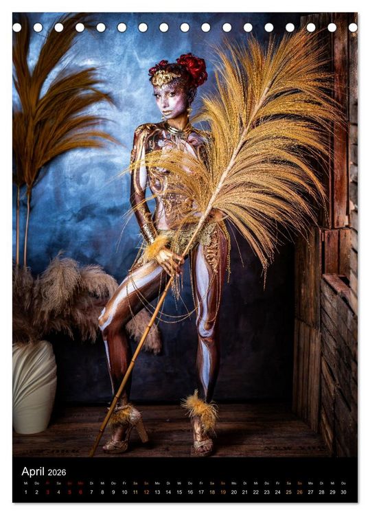 Produktbild: Klangk&ouml;rper - Bodypainting Adventures (Tischkalender 2026 DIN A5 hoch), CALVENDO Monatskalender