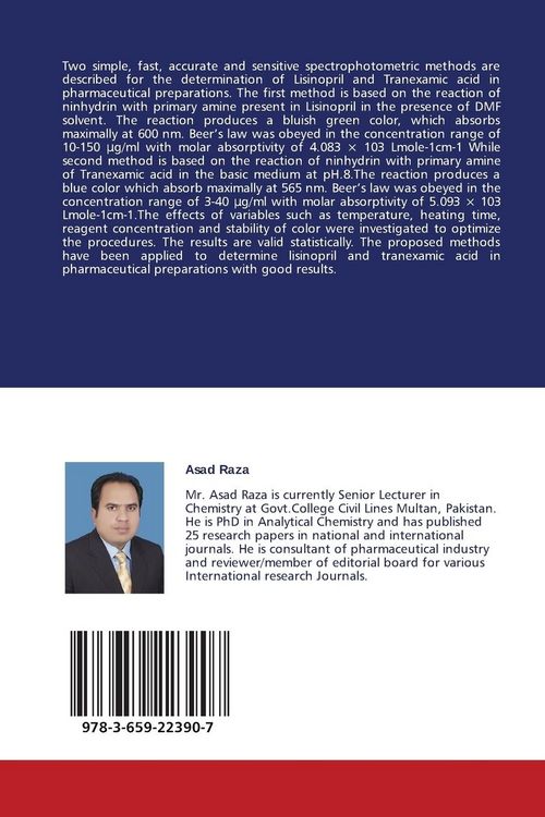Produktbild: Analysis of Lisinopril and Tranexamic acid Tablets