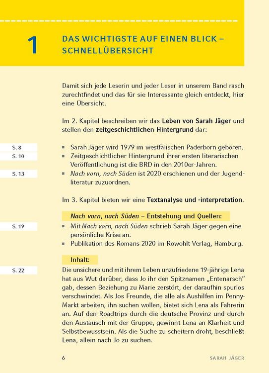 Produktbild: Nach vorn, nach S&uuml;den von Sarah J&auml;ger - Textanalyse und Interpretation