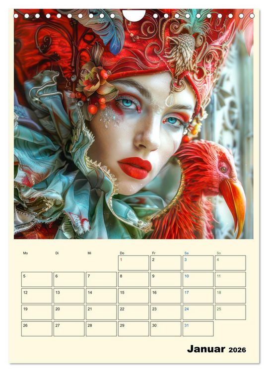 Produktbild: Surreale Frauenportraits im venezianischen Stil - Planer (Wandkalender 2026 DIN A4 hoch), CALVENDO Monatskalender