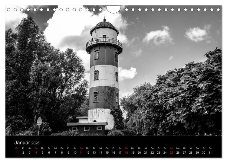 Produktbild: Bremerhaven - Blickpunkte Schwarzwei&szlig; (Wandkalender 2026 DIN A4 quer), CALVENDO Monatskalender
