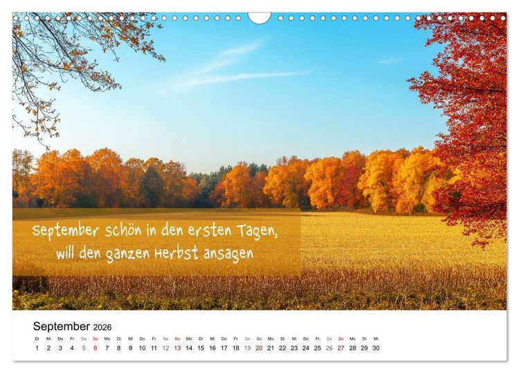 Produktbild: Bauernregeln Kalender - Rhythmus der Jahreszeiten (Wandkalender 2026 DIN A3 quer), CALVENDO Monatskalender