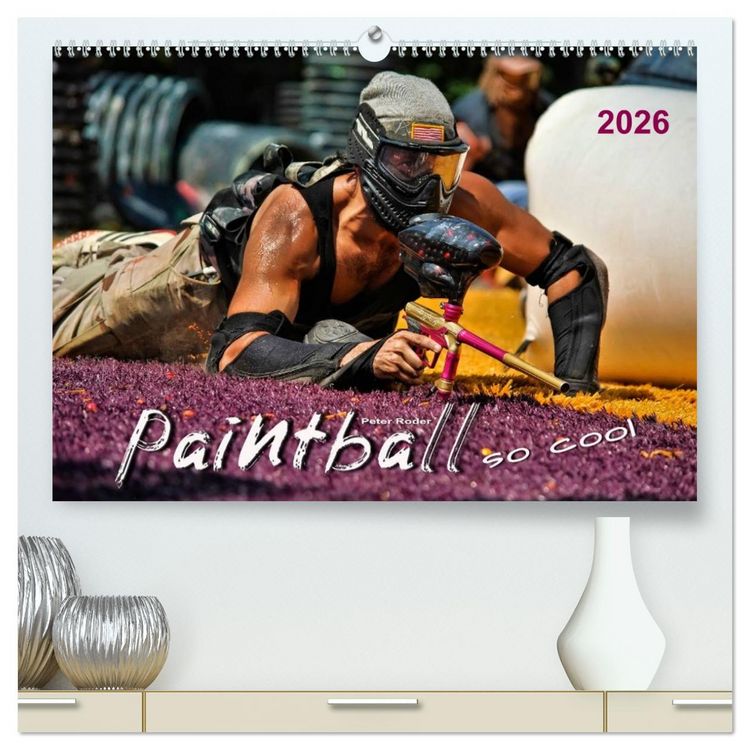 Produktbild: Paintball - so cool (hochwertiger Premium Wandkalender 2026 DIN A2 quer), Kunstdruck in Hochglanz