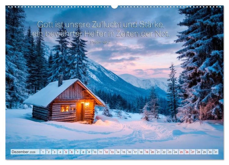 Produktbild: Psalmen und Bibelverse - Himmlische Botschaften (hochwertiger Premium Wandkalender 2026 DIN A2 quer), Kunstdruck in Hochglanz