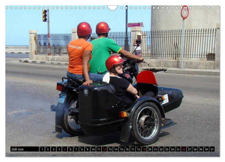 Produktbild: Motorrad-Gespanne in Kuba (Wandkalender 2026 DIN A3 quer), CALVENDO Monatskalender