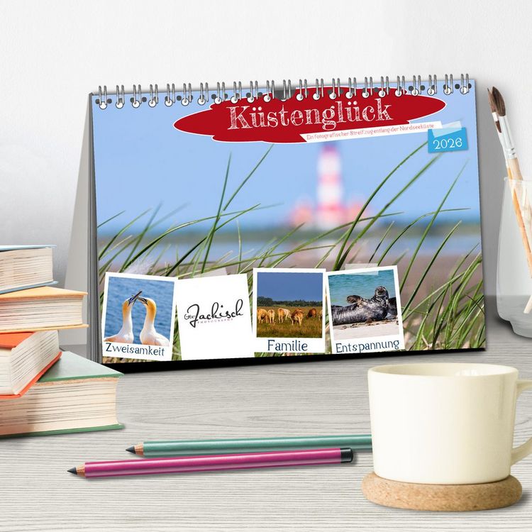 Produktbild: K&uuml;stengl&uuml;ck - Ein fotografischer Streifzug entlang der Nordsee (Tischkalender 2026 DIN A5 quer), CALVENDO Monatskalender