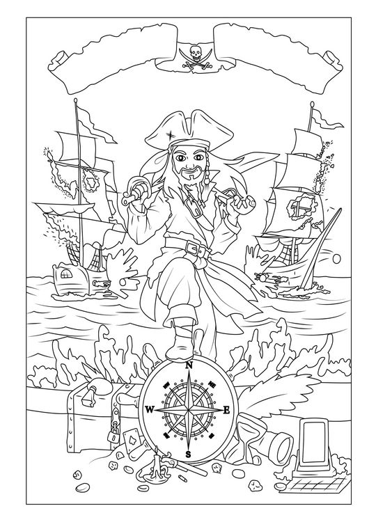 Produktbild: Piraten Malbuch f&uuml;r Kinder ab 6 Jahren