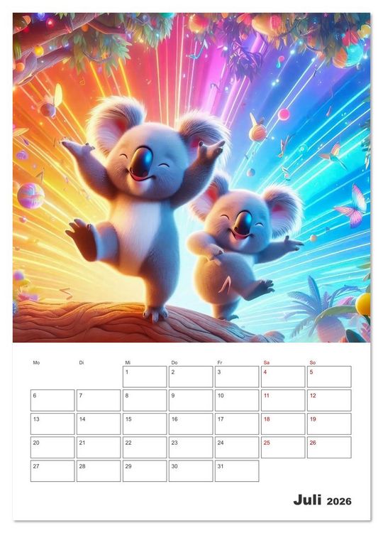 Produktbild: Kunterbunte Kindertr&auml;ume (Wandkalender 2026 DIN A2 hoch), CALVENDO Monatskalender