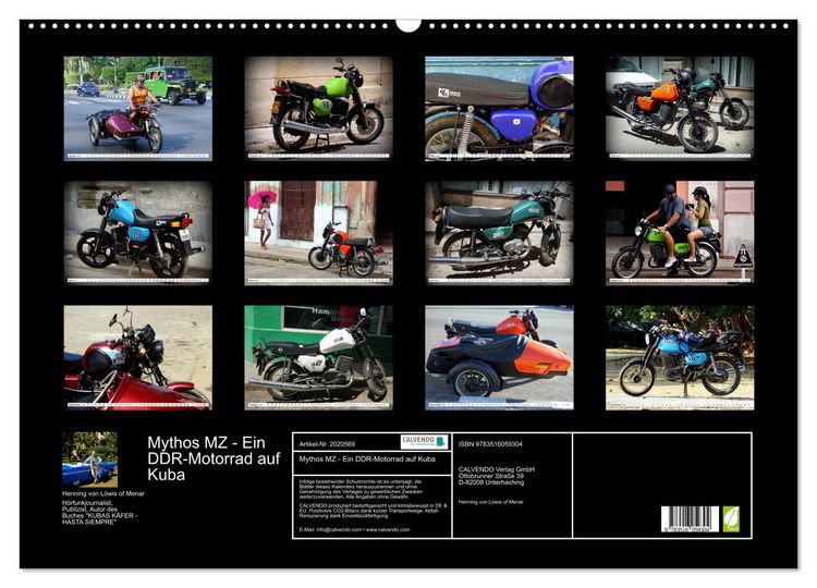 Produktbild: Mythos MZ - Ein DDR-Motorrad auf Kuba (Wandkalender 2026 DIN A2 quer), CALVENDO Monatskalender