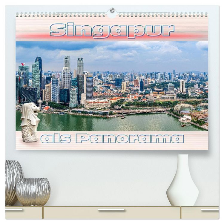 Produktbild: Singapur als Panorama (hochwertiger Premium Wandkalender 2026 DIN A2 quer), Kunstdruck in Hochglanz