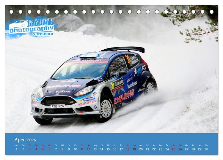 Produktbild: WRC Schweden White Open 2026 (Tischkalender 2026 DIN A5 quer), CALVENDO Monatskalender