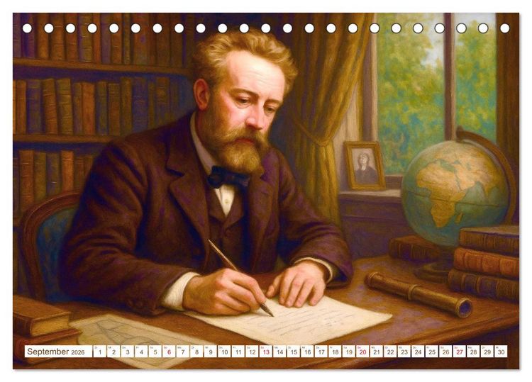 Produktbild: Jules Verne. Sein Leben, seine Werke (Tischkalender 2026 DIN A5 quer), CALVENDO Monatskalender
