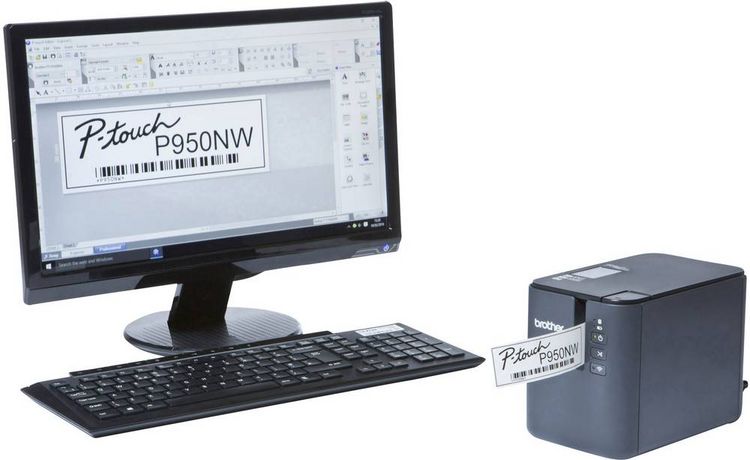 Produktbild: Brother P-touch P950NW Beschriftungsger&auml;t Geeignet f&uuml;r Schriftband: TZe, HSe, HGe, STe, FLe 3.5 mm, 6 mm, 9 mm, 12 mm, 18 mm, 24 mm, 36 mm