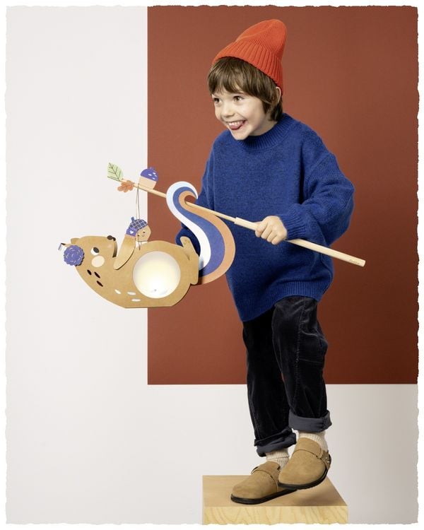 Produktbild: FOLIA Bastelartikel DIY Laterne SQUIRREL, inkl. 1 LED-Licht und Batterien