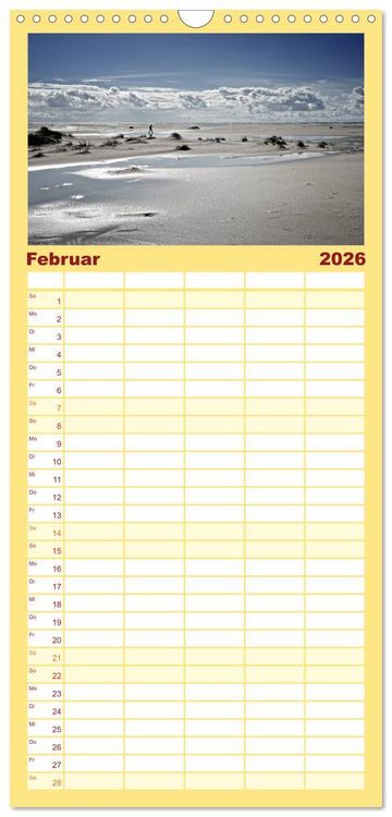 Produktbild: Familienplaner 2026 - Amrum, die Perle in der Nordsee mit 5 Spalten (Wandkalender, 21 x 45 cm) CALVENDO