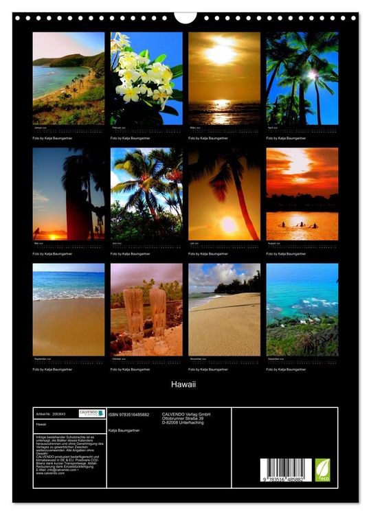 Produktbild: Hawaii (Wandkalender 2026 DIN A3 hoch), CALVENDO Monatskalender