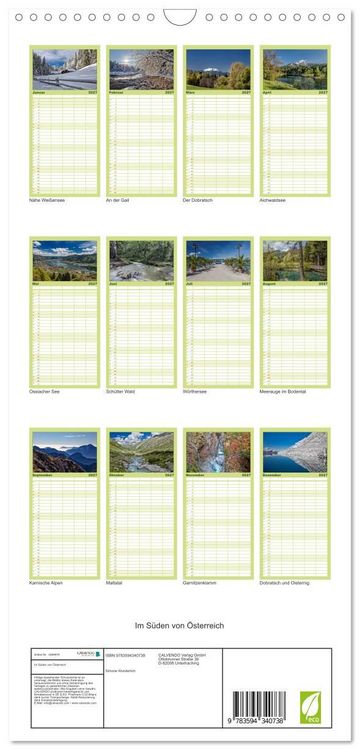 Produktbild: Familienplaner 2027 - Im S&uuml;den von &Ouml;sterreich mit 5 Spalten (Wandkalender, 21 x 45 cm) CALVENDO