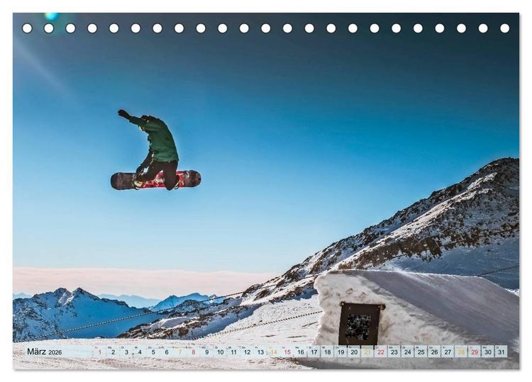 Produktbild: Snowboard - so cool (Tischkalender 2026 DIN A5 quer), CALVENDO Monatskalender