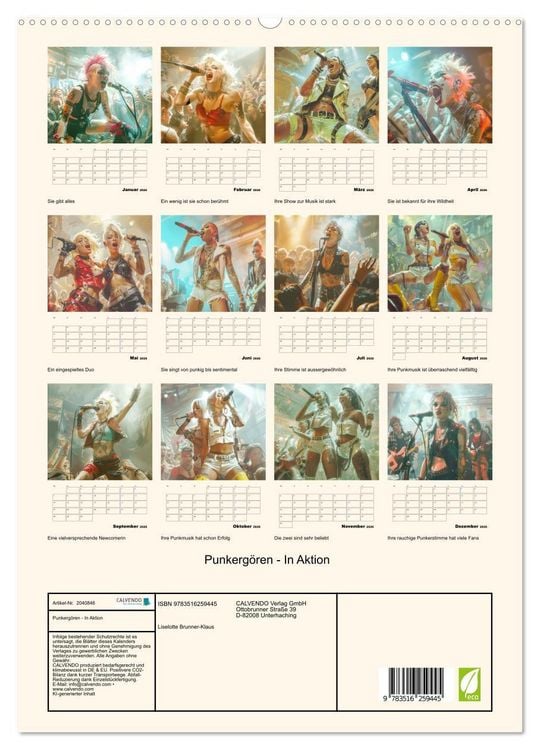 Produktbild: Punkerg&ouml;ren - In Aktion (hochwertiger Premium Wandkalender 2026 DIN A2 hoch), Kunstdruck in Hochglanz
