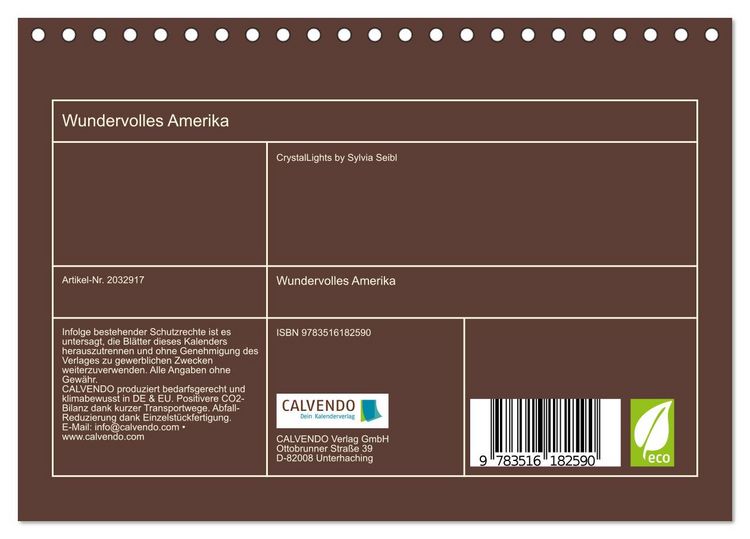 Produktbild: Wundervolles Amerika (Tischkalender 2026 DIN A5 quer), CALVENDO Monatskalender