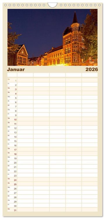 Produktbild: Familienplaner 2026 - Kaiserstadt Aachen mit 5 Spalten (Wandkalender, 21 x 45 cm) CALVENDO