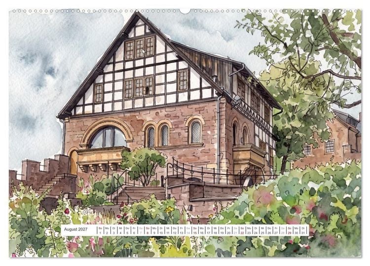 Produktbild: Zauberhafte Wartburg (hochwertiger Premium Wandkalender 2027 DIN A2 quer), Kunstdruck in Hochglanz