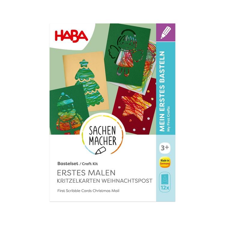 Produktbild: Bastelset - Erstes Malen Kritzelkarten Weihnachtspost