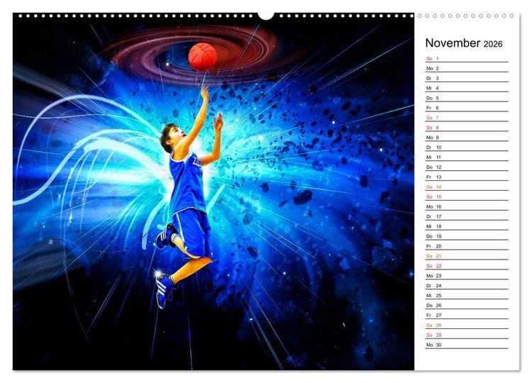 Produktbild: Basketball Fantasiewelten (Wandkalender 2026 DIN A2 quer), CALVENDO Monatskalender