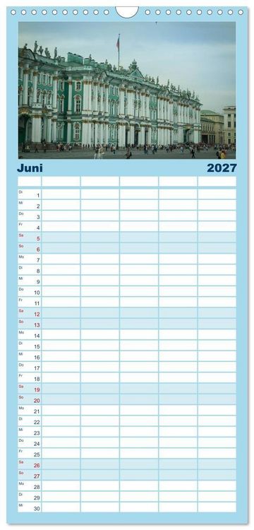 Produktbild: Familienplaner 2027 - Sankt Petersburg - "Venedig des Nordens" mit 5 Spalten (Wandkalender, 21 x 45 cm) CALVENDO