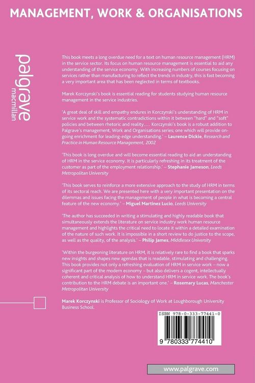 Produktbild: Human Resource Management in Service Work