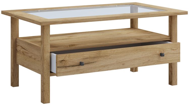 Produktbild: Holz Sofatisch Couchtisch Schublade Lingis L