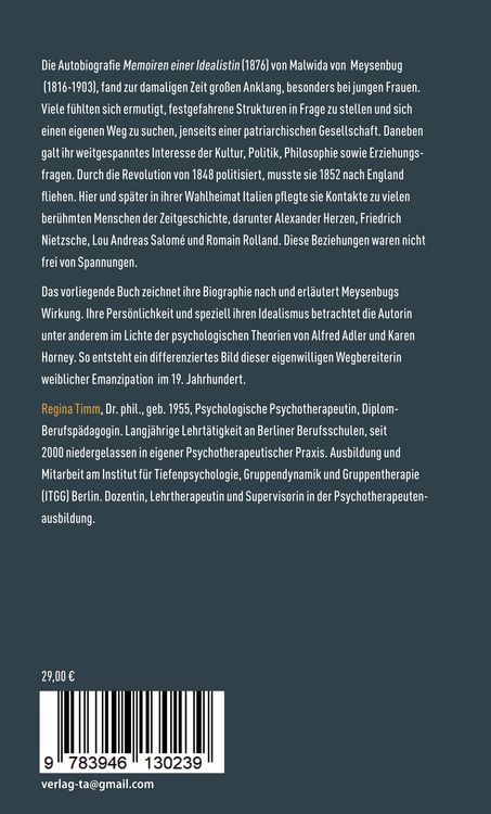 Produktbild: Malwida von Meysenbug - Wegbereiterin der Emanzipation im 19. Jahrhundert
