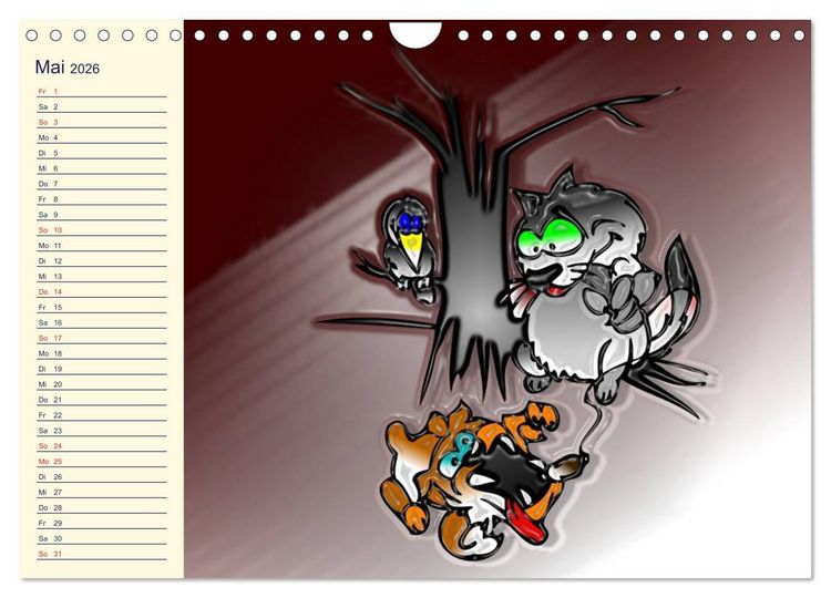Produktbild: Alles f&uuml;r die Katz! Lustiger Katzen-Planer (Wandkalender 2026 DIN A4 quer), CALVENDO Monatskalender