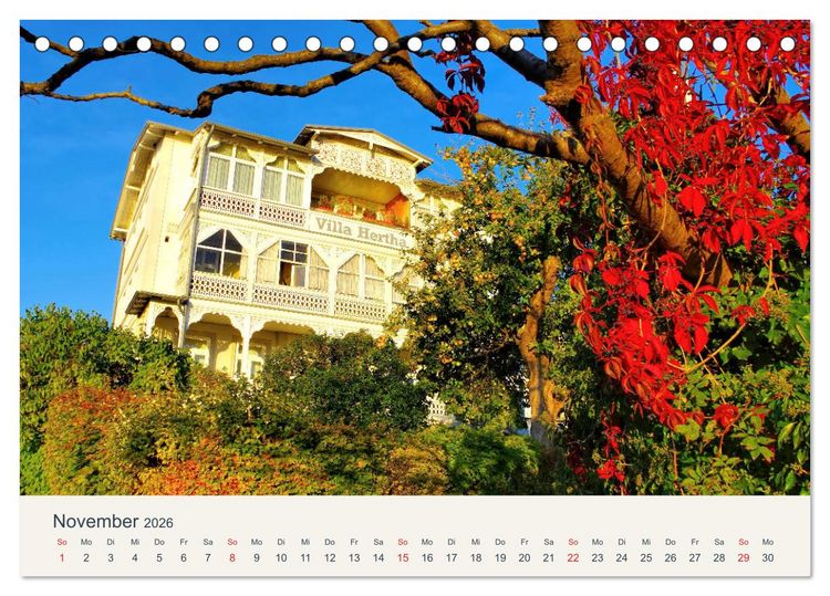 Produktbild: Sassnitz und die Kreidek&uuml;ste - Herbstimpressionen vom Hochuferweg Jasmund (Tischkalender 2026 DIN A5 quer), CALVENDO Monatskalender