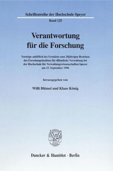 Produktbild: Verantwortung f&uuml;r die Forschung.