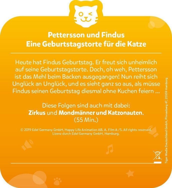 Produktbild: tigercard - Pettersson und Findus - Folge 1: Eine Geburtstagstorte f&uuml;r die Katze