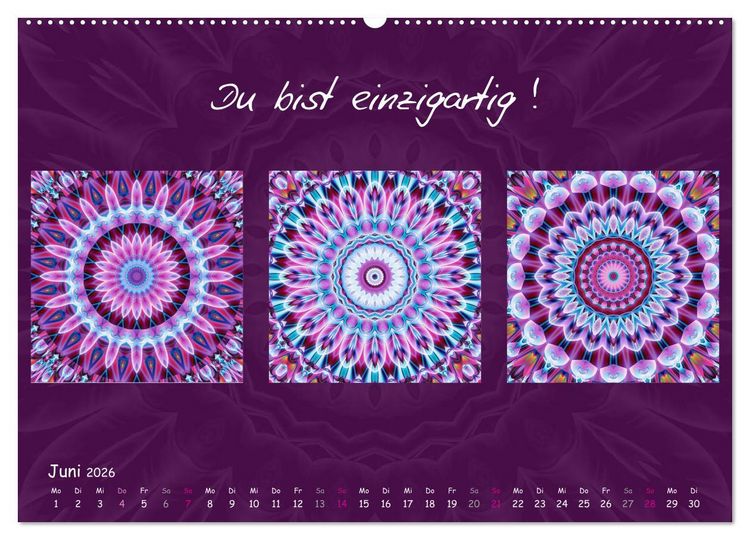 Produktbild: Mandala Trilogien (hochwertiger Premium Wandkalender 2026 DIN A2 quer), Kunstdruck in Hochglanz