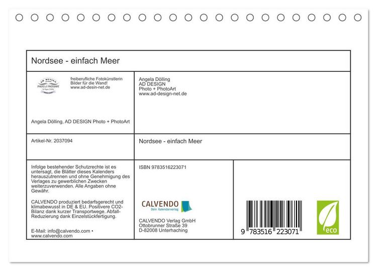 Produktbild: Nordsee - einfach Meer (Tischkalender 2026 DIN A5 quer), CALVENDO Monatskalender