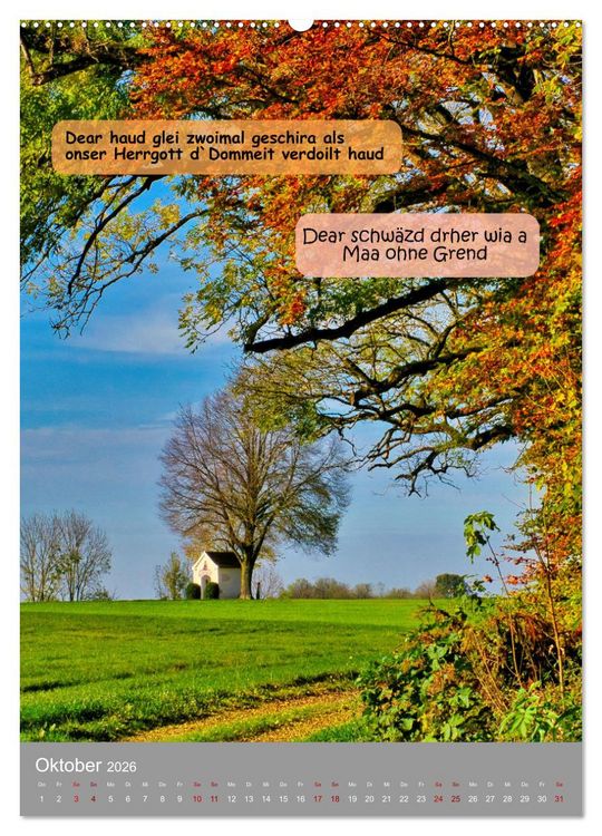 Produktbild: Schw&auml;bische Sprichw&ouml;rter Oifach g`redt (hochwertiger Premium Wandkalender 2026 DIN A2 hoch), Kunstdruck in Hochglanz