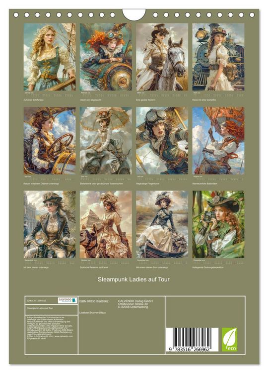 Produktbild: Steampunk Ladies auf Tour (Wandkalender 2026 DIN A4 hoch), CALVENDO Monatskalender
