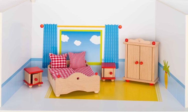 Bild vom Artikel Goki Puppenmöbel Schlafzimmer für Puppenhaus vom Autor 