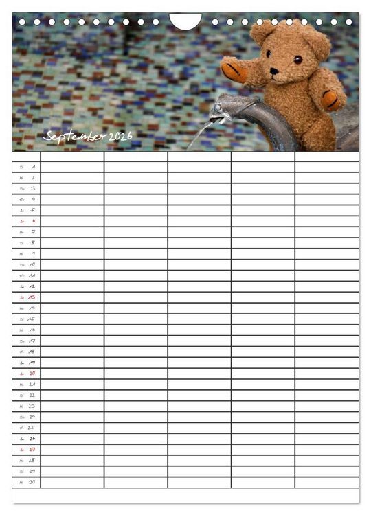 Produktbild: Der Teddyb&auml;ren-Familienplaner (Wandkalender 2026 DIN A4 hoch), CALVENDO Monatskalender