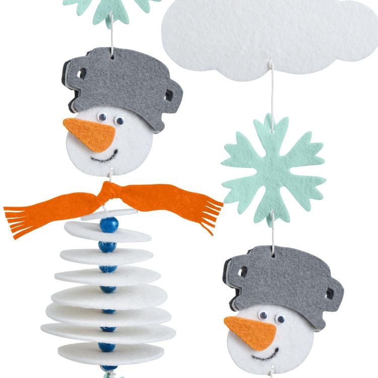Produktbild: Bastelset - Erstes F&auml;deln Filzgirlande Schneemann