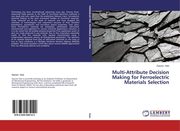 Produktbild: Multi-Attribute Decision Making for Ferroelectric Materials Selection