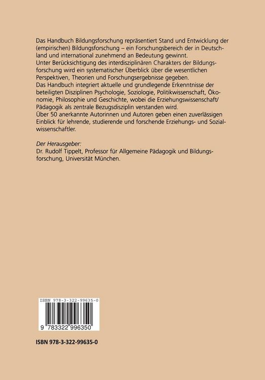 Produktbild: Handbuch Bildungsforschung
