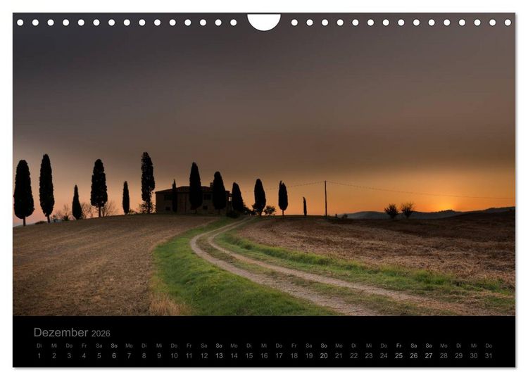 Produktbild: &ndash; Magie des Lichtes &ndash; TOSKANA (Wandkalender 2026 DIN A4 quer), CALVENDO Monatskalender