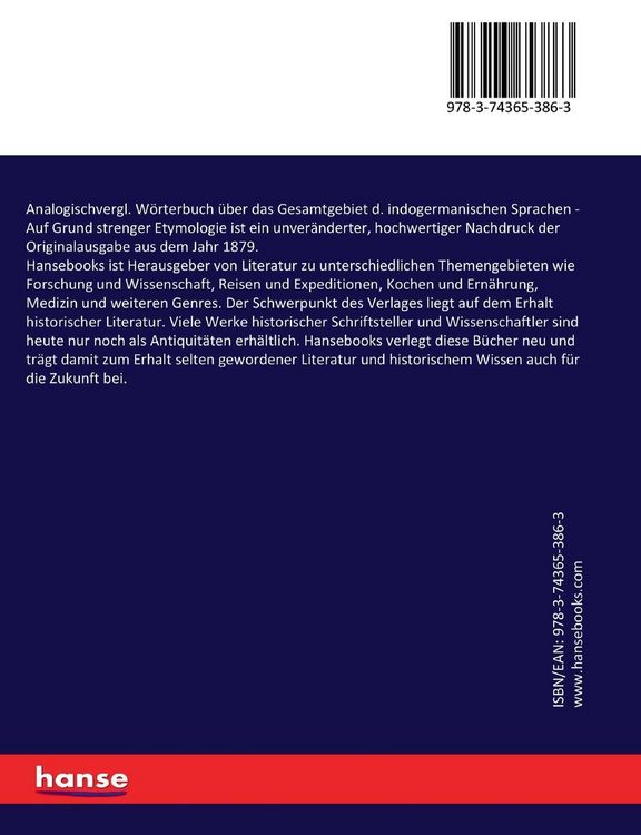 Analogischvergl. Wörterbuch über das Gesamtgebiet d. indogermanischen Sprachen